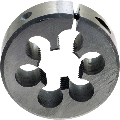 DRILLCO Round Adjustable Pipe Die, 1/16"-27 Thread, High Speed Steel