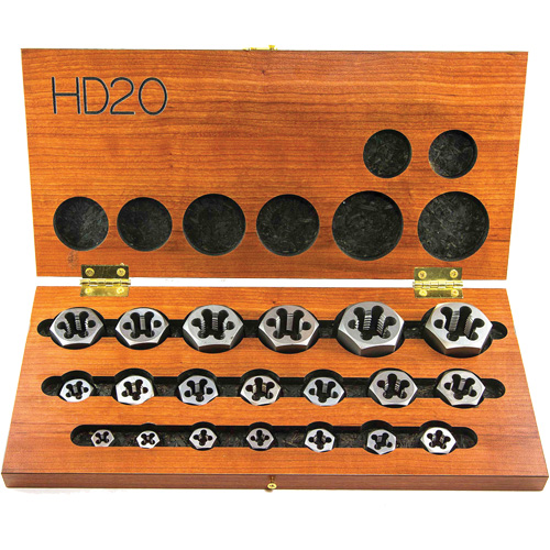 DRILLCO Hex Threading Die Set, 20 Pieces
