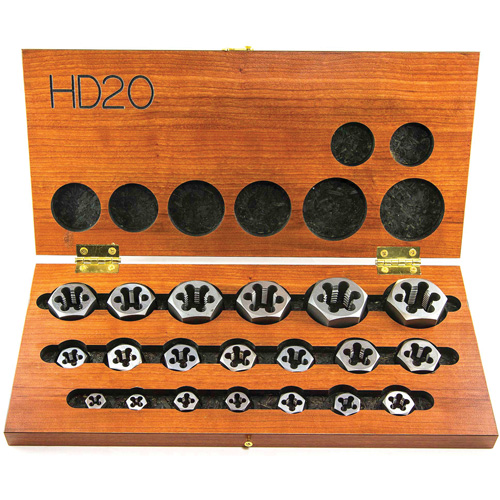 DRILLCO Hex Threading Die Set, 20 Pieces