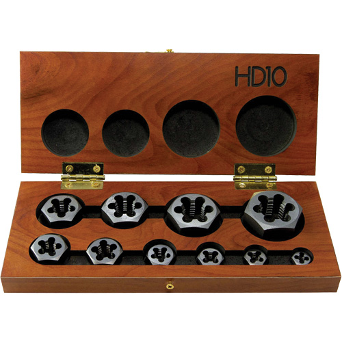 DRILLCO Hex Threading Die Set, 10 Pieces