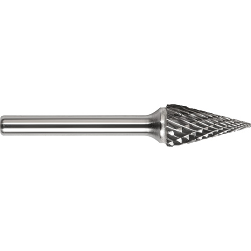 DRILLCO Single Cut Pointed Cone Burr, SM-42L3