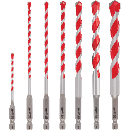 Large Shockwave™ Hammer Drill Bit Kit, 7 Pieces, Carbide