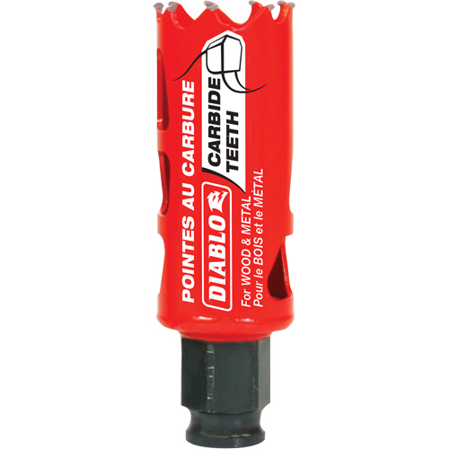 Wood & Metal Hole Saw, 1-1/8", 2-3/8" Depth of Cut, Carbide
