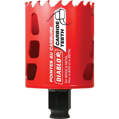 Wood & Metal Hole Saw, 2-1/4", 2-3/8" Depth of Cut, Carbide