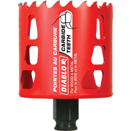 Wood & Metal Hole Saw, 2-11/16", 2-3/8" Depth of Cut, Carbide
