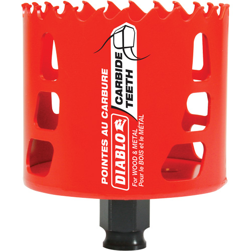 Wood & Metal Hole Saw, 3", 2-3/8" Depth of Cut, Carbide