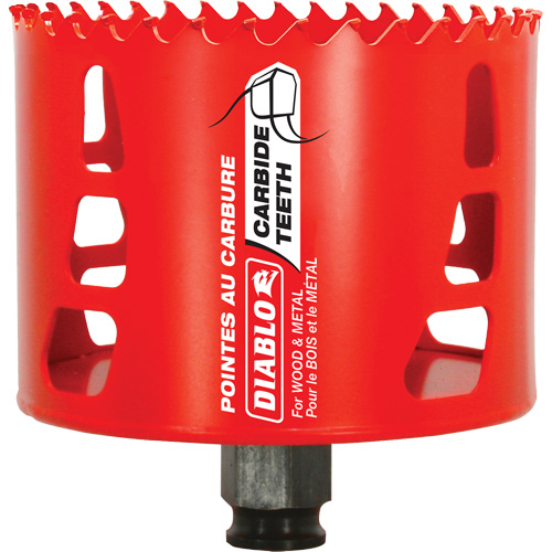 Wood & Metal Hole Saw, 3-1/2", 2-3/8" Depth of Cut, Carbide