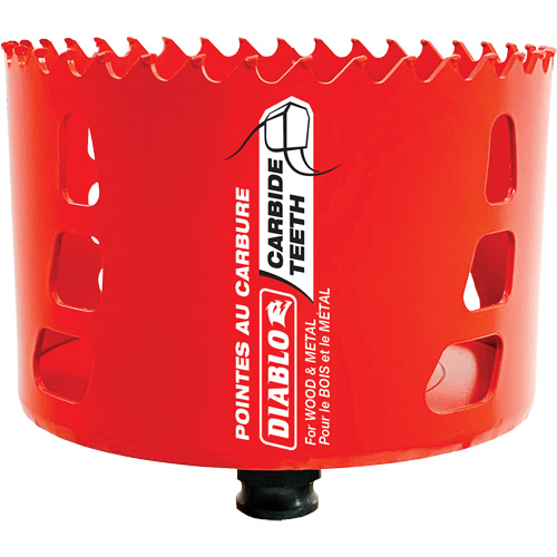 Wood & Metal Hole Saw, 4", 2-3/8" Depth of Cut, Carbide