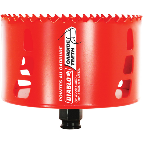Wood & Metal Hole Saw, 4-1/2", 2-3/8" Depth of Cut, Carbide