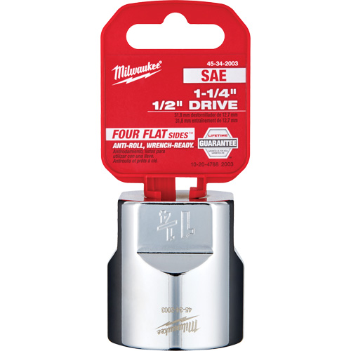 SAE Socket with Four Flat™ Sides, 1-1/4", 1/2" Drive, 6 Points
