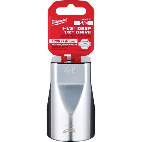 SAE Socket with Four Flat™ Sides, 1-1/2", 1/2" Drive, 6 Points, Deep