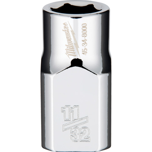 SAE Socket with Four Flat™ Sides, 11/32", 3/8" Drive, 6 Points