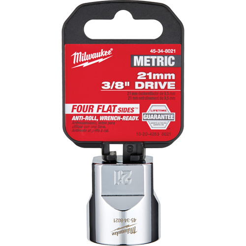 Metric Socket with Four Flat™ Sides, 21 mm, 3/8" Drive, 6 Points