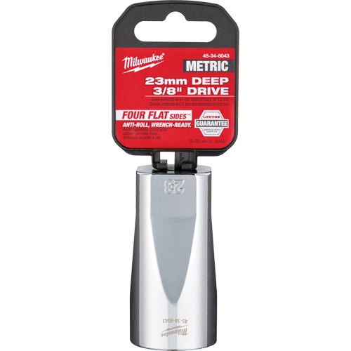 Metric Socket with Four Flat™ Sides, 23 mm, 3/8" Drive, 6 Points, Deep