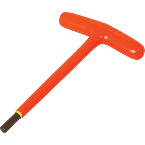 SAE Insulated Hex Key, Hex End, 1/4" x 6.5" L, T Handle