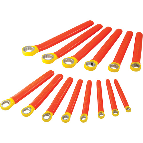 Insulated 12 Point SAE Box End Wrench Set, 1000 V, 14 Pcs