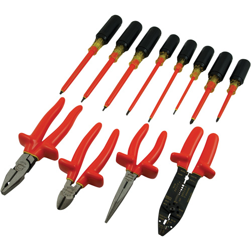 Insulated Screwdriver & Pliers Set, 1000 V, 12 Pcs