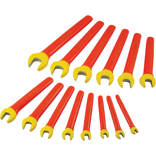 Insulated SAE Open End Wrench Set, 1000 V, 14 Pcs