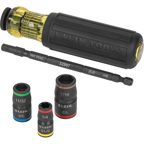 7-in-1 Impact Flip Socket with Handle, Hex, 1/4" Drive, 7 Pcs