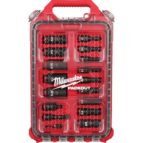 Shockwave Impact Duty™ Packout™ SAE Socket Set, 17 Pcs, Impact, 3/8" Drive Size, Deep