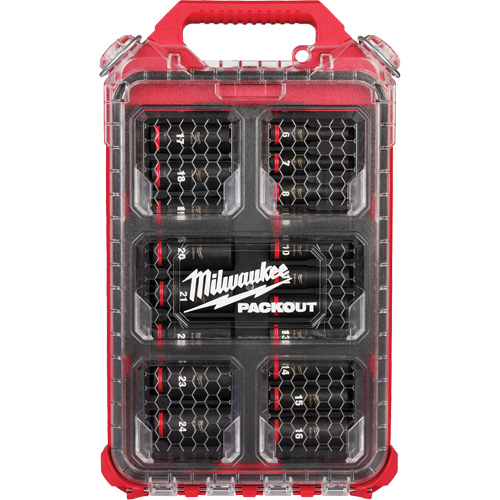 Shockwave Impact Duty™ Packout™ Metric Socket Set, 19 Pcs, Impact, 3/8" Drive Size, Deep