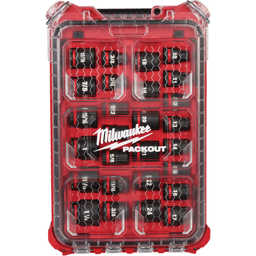 Shockwave Impact Duty™ Packout™ Metric Socket Set, 27 Pcs, Impact, 1/2" Drive Size