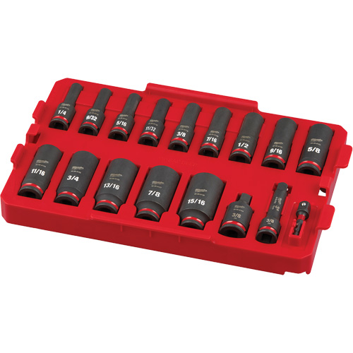 Shockwave Impact Duty™ Packout™ Socket Set, 17 Pcs, Impact, 3/8" Drive Size, Deep