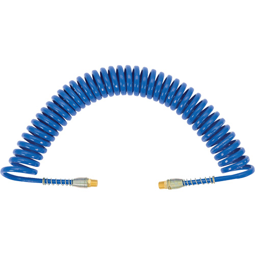 APUB-3825 Recoil Air Hose with Swivel Fittings & Protective Spring, Air, 3/8" ID x 25' L, Polyurethane