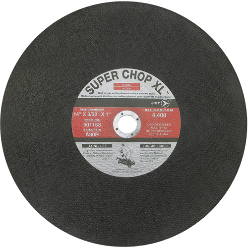 A30R Super Chop Stud-Cutting Cut-Off Wheel, 14" x 3/32", 1" Arbor, Type 1, 4400 RPM