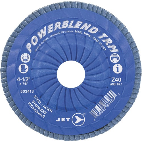 PowerBlend™ Trimmable Flap Disc, 5" x 7/8", Type 29, Z40 Grit, Zirconia Alumina