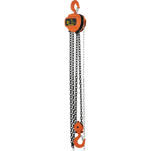 VHC Series Chain Hoists, 10' Lift, 6600 lbs. (3 tons) Capacity, Alloy Steel Chain