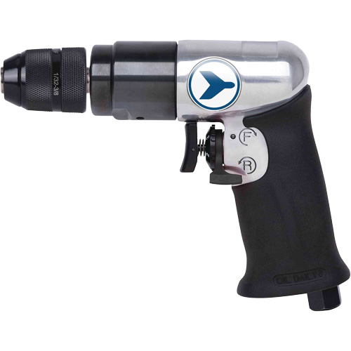 AD38VSR Variable Speed Air Drill, 6 CFM, 1/4" NPT, 3/8" Chuck, Keyless
