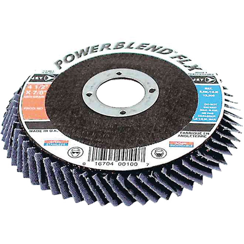 PowerBlend FLX High Performance Flap Discs, 4-1/2" x Type 27, Z40 Grit, Zirconium