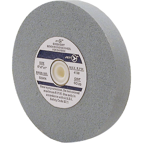 GC675M Bench Grinding Wheels, 6" x 3/4", 1" Arbor, Silicon Carbide
