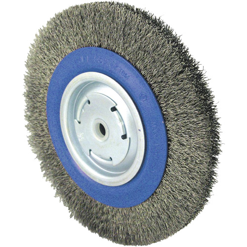 Crimped Wire Wheel Brushes, 8" Dia., 0.014" Fill, 1/2" - 5/8" - 2 Arbor