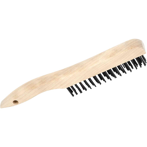 4SH Hand Scratch Brushes, Carbon Steel, 4 x 16 Wire Rows, 10" Long