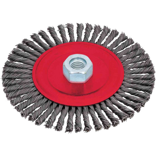 Stringer Bead Brushes for Angle Grinders, 6" Dia., 0.02" Fill, 5/8"-11 Arbor, Steel