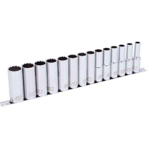 SS1214DM-12 Chrome Socket Set, 14 Pcs, 1/2" Drive Size, Deep