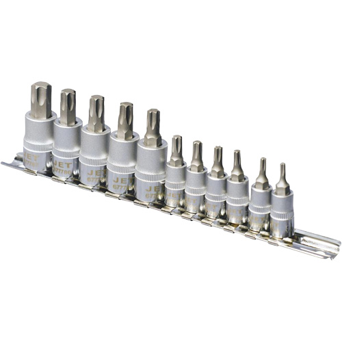 SS1438-11T Chrome Socket Bit Sets, Torx®, 1/4"/3/8" Drive, 10 Pcs