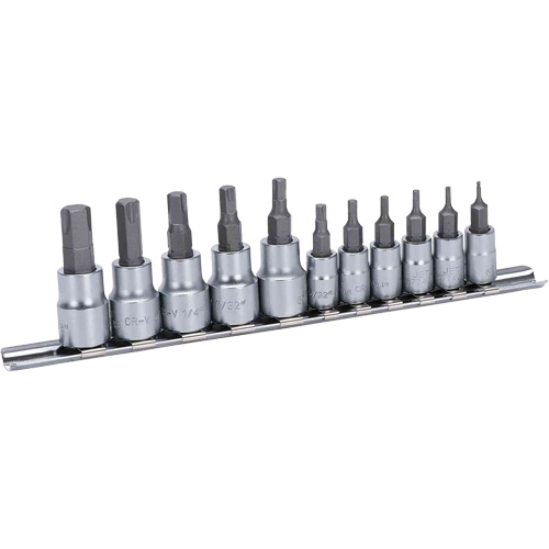 JHBS-11S Hextractor™ SAE Bit Socket Set, Hex, 1/4"/3/8" Drive, 11 Pcs