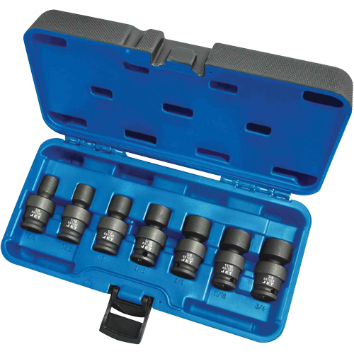Universal Socket Sets, 7 Pcs, Impact, 3/8" Drive Size