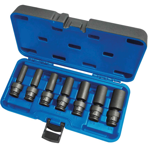 Universal Socket Sets, 7 Pcs, Impact, 3/8" Drive Size, Deep
