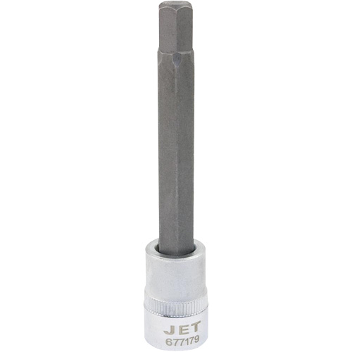 Extra-Long Bit Sockets, Hex, 8 mm x 4" L, 3/8" Drive