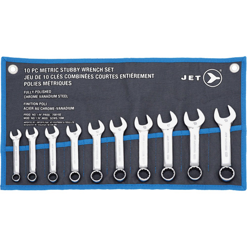 SCWS-10M Stubby Wrench Sets, Combination, 10 Pieces, Metric