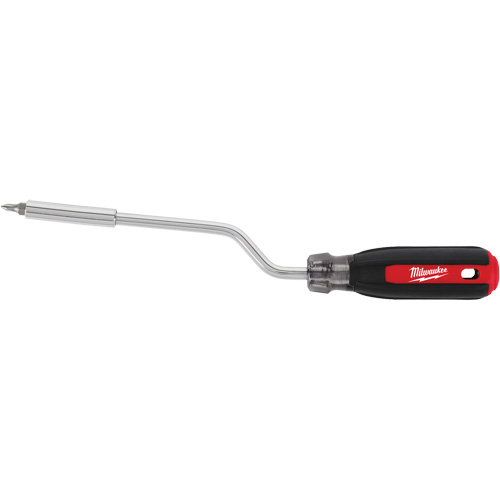 2-in-1 Rotating Multi-Bit Screwdriver, 10-1/10" L, Cushion Grip Handle
