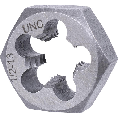 SAE Hex Die, 1-7/16" Dia., 3/4"-10 Thread, Alloy Steel