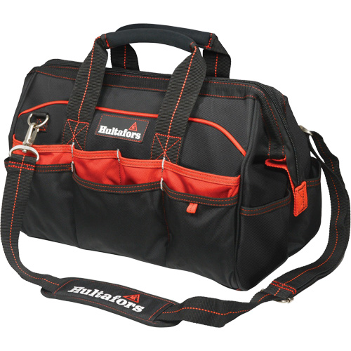 16" Tradesman's Tool Bag, Ballistic Polyester, Black/Red
