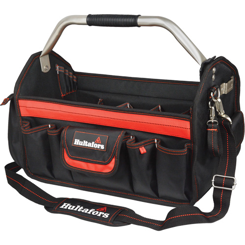 18" Open-Top Tool Carrier, Ballistic Polyester, Black/Red