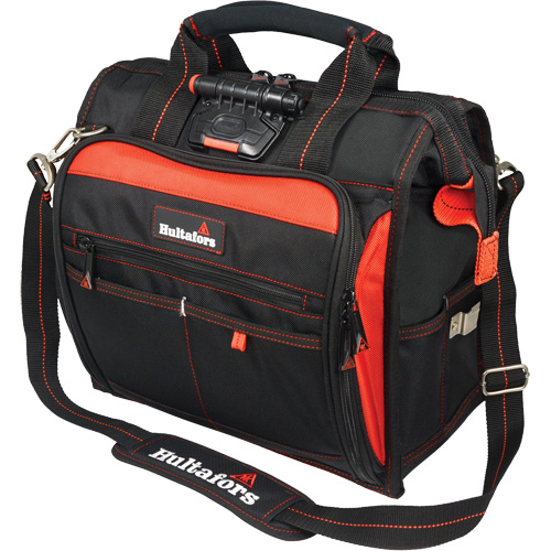 Lighted Technician's Tool Bag, Ballistic Polyester, Black/Red