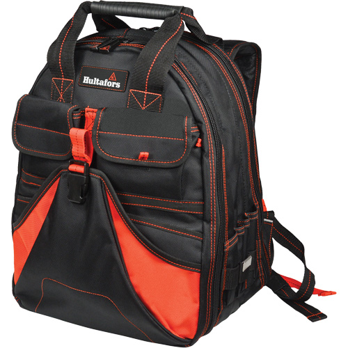 Deluxe Tool Backpack, Black/Red, Ballistic/Polyester